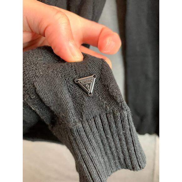 GUESS Sweater Womens Large Long Sleeve Round Neck Black Pullover - Picture 4 of 8